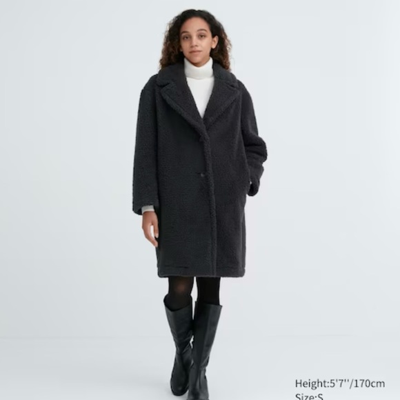Uniqlo: PILE-LINED FLEECE TAILORED COAT - Picture 2 of 11
